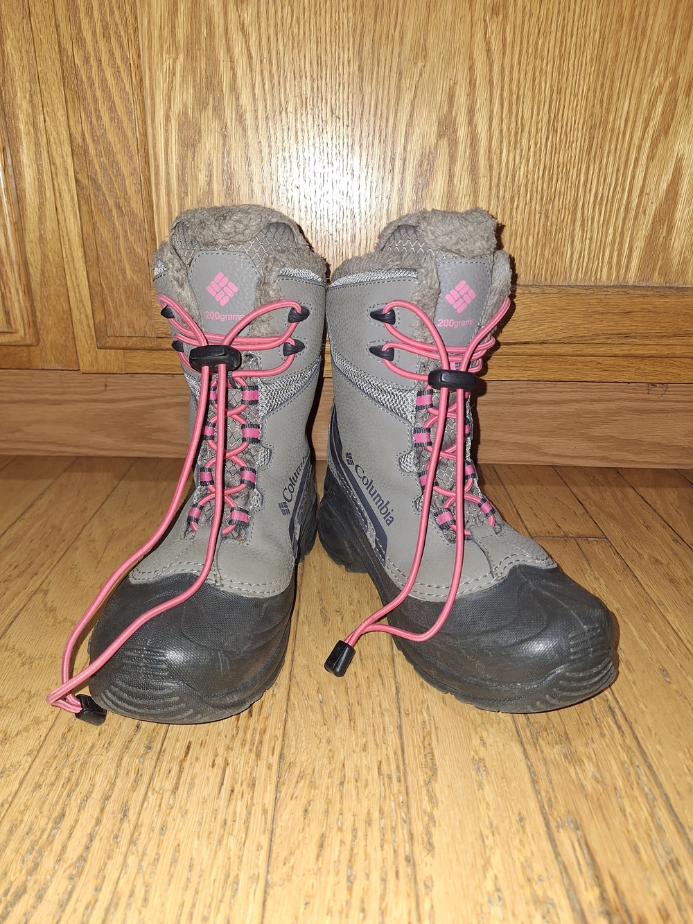 Columbia Bugaboot II Youth Size 4 Gray/Pink Waterproof Winter Boots